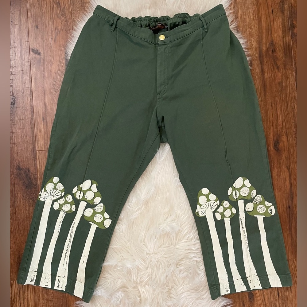 Big Bud Press Green Western Pants Mushroom Print Size 2XL
